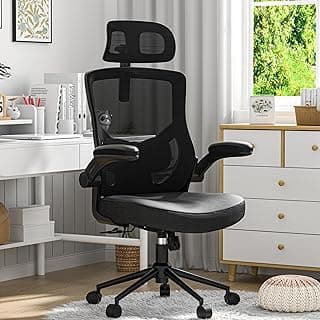 Ergonomic Office Desk Chair with Waterfall Seat and S-Shaped Back for Back and Leg Pressure Relief, Adjustable Headrest for Neck Support, Comfortable for 8+ Hours of Sitting