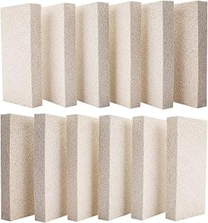 12 Pieces Insulating Fire Brick for Ovens, Kilns, Blacksmith, Fireplaces, Forges 9" x 4.5" x 1.25" 2300F Rated Insulating Fire Bricks