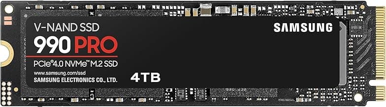 990 PRO SSD 4TB PCIe 4.0 M.2 2280 Internal Solid State Hard Drive, Seq. Read Speeds Up to 7,450 MB/s for High End Computing, Gaming, and Heavy Duty Workstations, MZ-V9P4T0B/AM