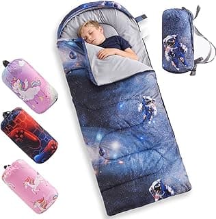 tuphen Kids Sleeping Bag - 50-77℉ 3-Season Waterproof Sleeping Bag for Boys & Girls, Lightweight 2.2 lbs Camping Gear with Compression Bag Ideal for Camping, Hiking, Indoor
