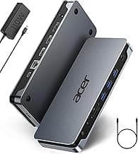Acer Premium 13-in-1 Docking Station with 110W PD & Triple Monitor Support | Dual 4K HDMI and DP,5Gbps USB A/C,Gigabit Ethernet,Security Lock | Laptop Docking Station for Windows/Dell/HP/Lenovo/Asus