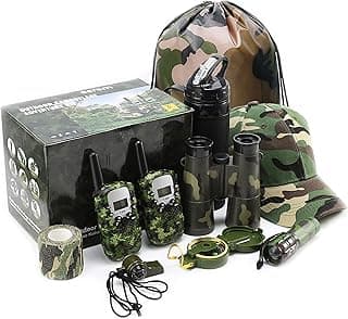 Outdoor Adventure Kit for Kids – Premium Camouflage Camping Gear with Walkie-Talkies – Military Style Toys – 10 in 1 Bundle – Ideal for All Ages and Genders