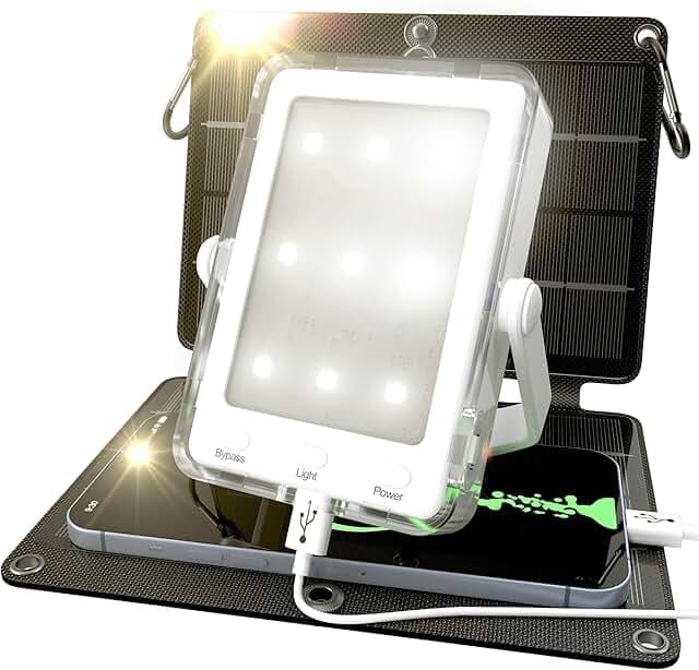PRAANA 3-in-1 Solar Survival Kit, Emergency Flashlight with 5000mAh USB-C Power Bank & 7W Solar Panel for Power Outages, Camping, and Emergency Preparedness