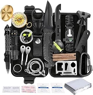 Angieast Survival Kit 35 in 1, First Aid Kit, Survival Gear, Survival Tool Gifts for Men Boyfriend Him Husband Christmas Camping, Hiking, Hunting, Fishing