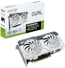 Dual GeForce RTX™ 4060 Ti White OC Edition 8GB GDDR6 (PCIe 4.0, 8GB GDDR6, DLSS 3, HDMI 2.1, DisplayPort 1.4a, Axial-tech Fan Design, 0dB Technology, and More)