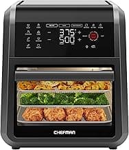 Chefman 12-Quart 5-in-1 Air Fryer Oven with Digital Timer, Touchscreen, and 12 Presets - Family Size Countertop Convection Oven, Dishwasher-Safe Parts