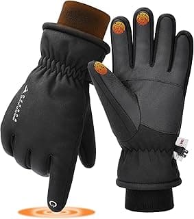 GXCROR Winter Waterproof Gloves for Men & Women, Touchscreen Cold Weather Gloves for Skiing, Snowboarding & Outdoor Work