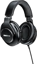 Shure SRH440A Over-Ear Wired Studio Headphones – Professional Monitoring & Recording Earphones with Accurate Frequency Response, Adjustable Collapsible Design, Black