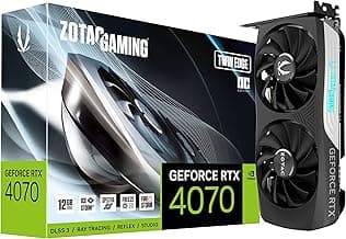 ZOTAC Gaming GeForce RTX 4070 Twin Edge OC DLSS 3 12GB GDDR6X 192-bit 21 Gbps PCIE 4.0 Compact Gaming Graphics Card, IceStorm 2.0 Advanced Cooling, Spectra RGB Lighting, ZT-D40700H-10M