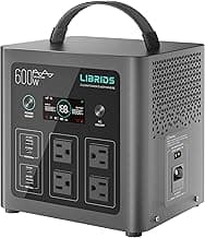 LIBRIDS Portable Power Station C600, 640Wh LiFePO4 Battery, 600W (Peak 1200W) Solar Generator, 1.5H Fast Charge, 10ms UPS, 8 Ports(4 AC) for Camping, Home Backup & Outages