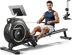 Rowing Machine for Home, 350 LB Capacity, 16-Level Silent Resistance, Magnetic Rowing Machines for Home Foldable, Full-Body Workout Compact Rowing Machine for Cardio & Strength with APP Support