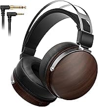 Wired Studio Headphones with 32Ω, Professional Over-Ear Monitor Headset for Recording Mixing DJ Podcast Audiophile, Detachable Cables & Comfortable Protein Leather, Stereo for Computer Guitar Amp