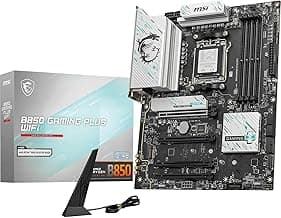 MSI B850 Gaming Plus WiFi V1 Motherboard, ATX - Supports AMD Ryzen 9000/8000 / 7000 Processors, AM5 - DDR5 Memory Boost 8200+ MT/s (OC), PCIe 5.0 x16 & 4.0 x16, M.2 Gen5, Wi-Fi 7, 5G LAN