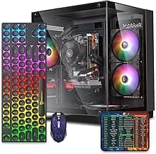 Prebuilt Gaming PC Desktop Computer,Intel Core i5 Desktop,Operating at A Frequency of 3.2-3.6 GHz,RX550 Graphics Card with 4GB GDDR5 Video Memory,16GB RAM, 512GB NVME SSD,WiFi5,RGB Fan x4 Windows 11