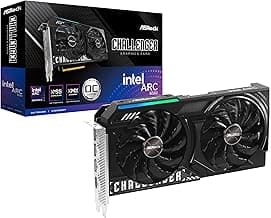 ASRock Intel Arc B580 Challenger 12GB OC Graphics Card, Intel Xe2-HPG, 12GB GDDR6, PCIe 4.0, Dual Fans, 0dB Silent, LED Indicator, DisplayPort 2.1, HDMI 2.1a