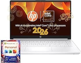 HP 16GB Memory Laptop with Microsoft 365-1.1TB Storage - Intel Inside | Anti-Glare Display, 64GB SSD and 1TB Cloud Storage, 2-Cores CPU, Fast Charge and 12hrs Battery, no Mouse
