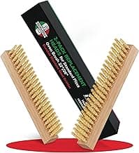 Pizza Oven Brush Head Replacement Set (2-Pack) - Official Genuine Parts for 22" & 26" Pizza Stone Cleaning Brushes - Heat-Resistant Stainless Steel Bristles
