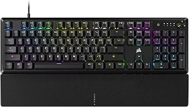 CORSAIR K70 CORE RGB Mechanical Wired Gaming Keyboard with Palmrest – Pre-Lubed MLX Red Linear Switches, SOCD, ABS Double-Shot Keycaps, Sound Dampening, Media Control Dial, QWERTY NA – Black