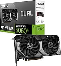 ASUS Dual GeForce RTX™ 5060 Ti 16GB GDDR7 OC Edition Graphics Card, NVIDIA, Desktop (PCIe 5.0, DLSS 4, HDMI 2.1b, DisplayPort 2.1b, 2.5-Slot, Axial-tech Fan, 0dB Technology)