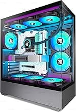 F1 PC Case - Pre-Installed 6 PWM ARGB Fan, ATX Mid-Tower Gaming PC Case, Type-C,360mm Radiator Support, FOIFKIN (Black, F1)