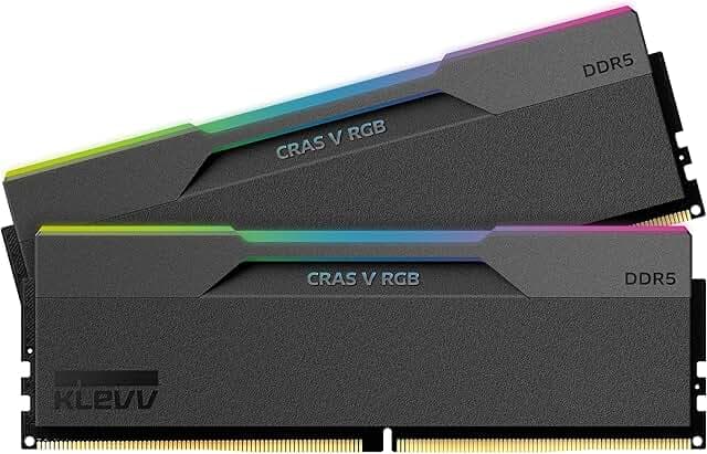 KLEVV CRAS V RGB DDR5 32GB (2x16GB) 6000MHz CL30 SK Hynix A-Die 1.35V Gaming Desktop Ram Memory XMP 3.0 / AMD Expo Ready - Black (KD5AGUA80-60A300G)