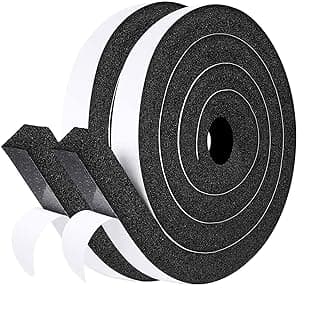 fowong Air Conditioner Window Seal Kit 1" x 1" – Neoprene Foam Tape Weather Stripping for Window AC Units, Blocks Hot Air, Drafts & Noise, 13FT (6.5FT x 2 Rolls, Black)
