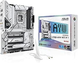 ASUS Z790-AYW WiFi W II Intel Z790 (LGA 1700) ATX Motherboard with PCIe® 5.0, 3X M.2, 12+1 DrMOS, DDR5, WiFi 6, 2.5Gb LAN, HDMI, USB 10Gbps Type-C®, USB 10Gbps Type-C®, Thunderbolt™, USB4®, Aura Sync