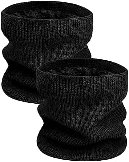 Buauty 2 Packs Neck Warmer Gaiters for Men Women Winter Neck Scarves Fleece Cold Weather Gear Ski Accessories Nose Face Mask