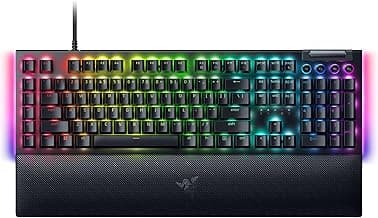 Razer BlackWidow V4 Mechanical Gaming Keyboard: Yellow Switches Linear & Silent - Chroma RGB - 6 Macro Keys - Magnetic Wrist Rest - Doubleshot ABS Keycaps - Roller & Media Keys - Snap Tap