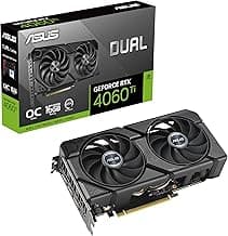 Asus Dual GeForce RTX™ 4060 Ti EVO OC Edition 16GB GDDR6 (PCIe 4.0, 16GB GDDR6, DLSS 3, HDMI 2.1a, DisplayPort 1.4a, 2.5-Slot Design, Axial-tech Fan Design, 0dB Technology, and More) (Renewed)