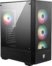 msi MAG Forge 112R - Premium Mid-Tower Gaming PC Case - Tempered Glass Side Panel - ARGB 120mm Fans - Liquid Cooling Support up to 240mm Radiator - Vented Front Panel