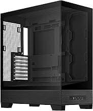 ASUS A31 Black ATX Mid-Tower Gaming Case, Dual Tempered Glass, Frameless, BTF Hidden Connectors, 360 AIO Support, Angled Base, ARGB, Optimized Airflow, Seamless Cable Management