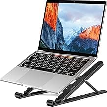 BESIGN LS01 Pro Ergonomic Laptop Stand, Plastic Laptop Riser, Portable and Adjustable Notebook Computer Holder Compatible with 10-14" Laptops (Black)