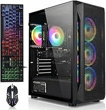 STGAubron Gaming PC Computer Desktop, Intel Core i7-12800HX up to 4.8GHz, GeForce RTX 3050 6G, 16G DDR5, 1TB SSD, WiFi 6, BT 5.2, RGB Fan x4, Windows 11 Home