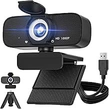 1080P HD Webcam for PC with Auto Focus & Noise Cancelling Mic - Plug and Play Computer Camera for Video Conferencing, Online Classes, Live Streaming - Ideal for Remote Workers/Students/Gamers