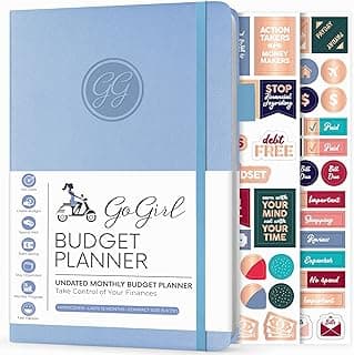 GoGirl Budget Planner – Monthly Financial Planner Organizer Budget Book. Expense Tracker Notebook Journal to Control Money, Compact (Light Blue)