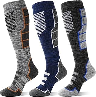 3 Pairs Unisex Merino Wool Ski Thermal Warm Thick Knee High Long Socks