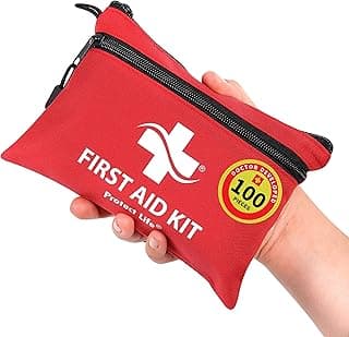 Protect Life Survival First Aid Kit for Home/Business, Camping Survival Kits | Mini Travel First Aid Kit | Camping Equipment | Small Kits for Car | Outdoor Emergency Survivals Pack - 100pcs