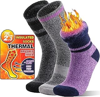 3 Pairs Thermal Winter Socks for Women & Men Thick Extra Warm Insulated Ski Boot Socks for Cold Weather