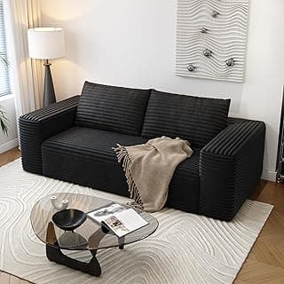 63" Loveseat Sofa,Modular Couch with Deep Seat Memory Foam,Comfy Small Cloud Couch for Small Spaces,No Assembly Required Sofa for Living Room Bedroom,Apartment,Black
