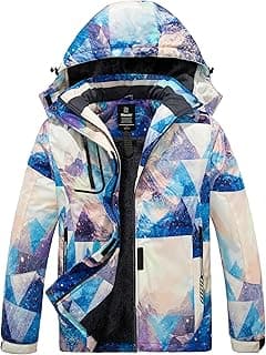 Women's Mountain Waterproof Ski Jacket Windproof Rain Jacket Winter Warm Hooded Coat