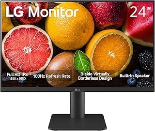 LG 24MS550 23.8-inch FHD (1920 x 1080) IPS Display | 100 Hz 5ms | Height Adjustable Stand | Eyecomfort, Dynamic Action Sync, Crosshair, Built-in Speakers, Black