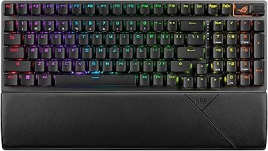 ASUS ROG Strix Scope II 96 Wireless Mechanical Gaming Keyboard – 96% Full-Size, Tri-Mode Connectivity, Hot Swappable Pre-lubed ROG NX Snow Linear Switches, PBT Keycaps, RGB, PC/Mac Support-Black