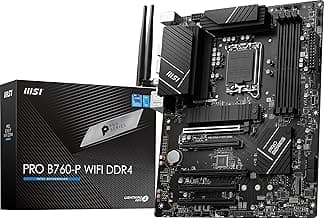 MSI PRO B760-P WiFi DDR4 ProSeries Motherboard - Supports 12th/13th/14th Gen Intel Processors, LGA 1700, DDR4, PCIe 4.0, M.2, 2.5Gbps LAN, USB 3.2 Gen2, HDMI/DP, Wi-Fi 6E, Bluetooth 5.3, ATX