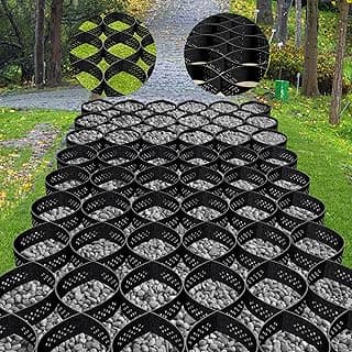 Gravel Grid 2" Depth Geo Ground Grid 9x17FT, Geo Cell Gravel Stabilizer Grid 1885 LBS Per Sq ft, Foldable Geogrid Driveway Stabilization System for Walkway Landscaping Shed Base Slope & Pathways