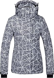 Women's Waterproof Ski Jacket Colorful Printed Fully Taped Seams Rain Coat Warm Winter Parka