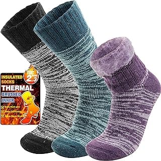 3 Pairs Warm Thermal Socks for Women & Men Winter Ski Thick Boot Insulated Socks for Cold Weather