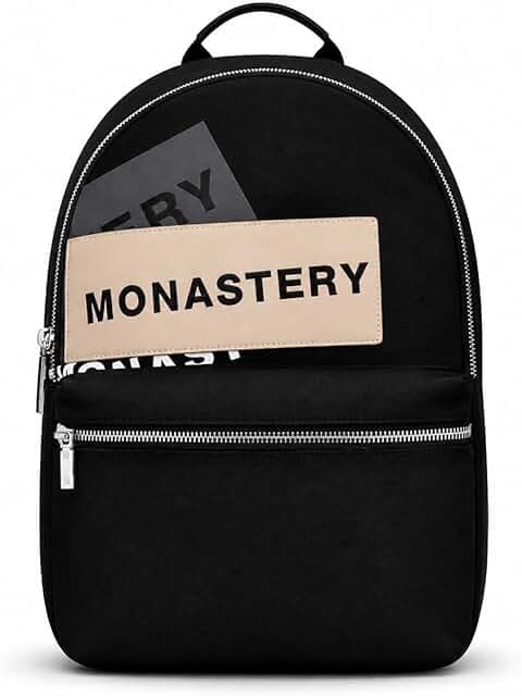 MONASTERY Cosmo Designer Backpack for Men, Luxury Fashion Pack with Laptop Compartment, Mens Premium Black Bag for Work, College and Travel