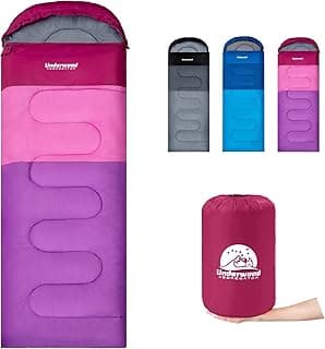 Camping Sleeping Bags for Adults Kids - Lightweight Sleeping Bag for Camping, Compact Backpacking Gear for Boys, Girls, Youths, Teens, Hiking Outdoor Travel Essentials for Warm & Cold Weather