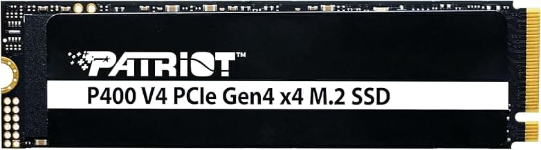 Patriot P400 V4 1TB Internal SSD - NVMe PCIe Gen 4x4 - M.2 2280 - Sequential Read: Up to 6,000MB/s and Sequential Write: Up to 5,000MB/s - Compatible with PS5 - Solid State Drive - P400VP1TBM28H